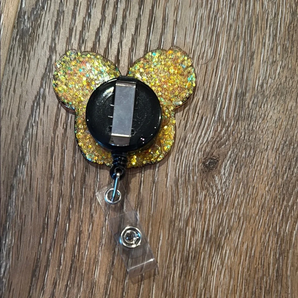 Glittery Mickey Disney Pumpkin Badge Reel - Picture 2 of 2